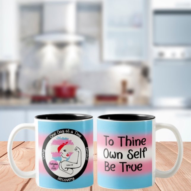 Custom Sobriety Meilenstein Geschenk - Trans Prix Zweifarbige Tasse (Von Creator hochgeladen)