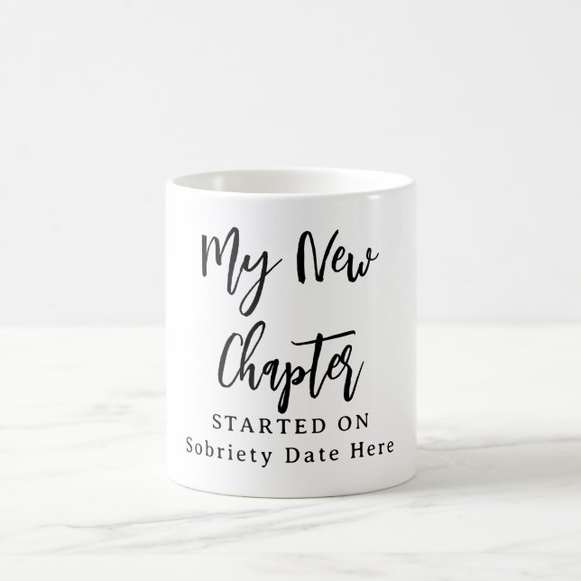 Custom Sobriety Mug – “My New Chapter Started On”  Kaffeetasse (Mittel)