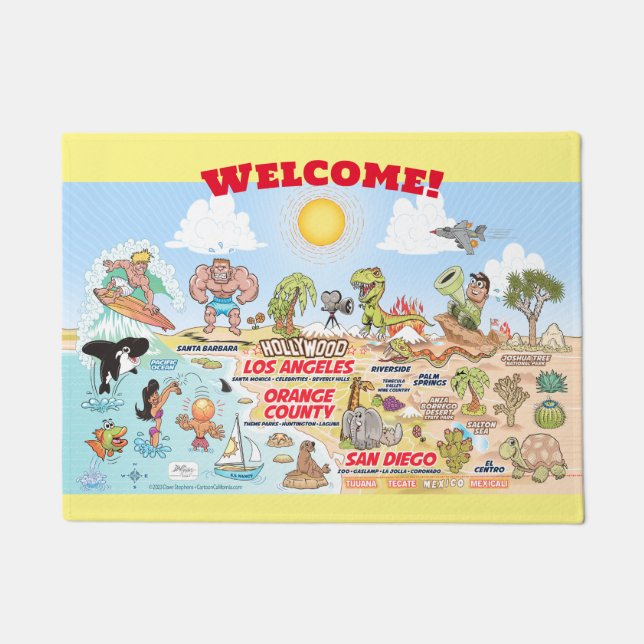 Custom SoCal Welcome Mat Fußmatte (Vorderseite)