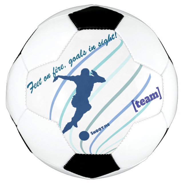 Custom Soccer Ball - "Feet on Fire, Goals in Sight (Vorderseite)