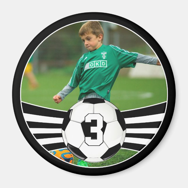 Custom Soccer Player Foto & Jersey Number Sports Magnet (Vorne)