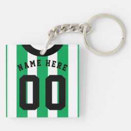 Custom Soccer Rugby Jersey Keyring, Grüne Streifen Schlüsselanhänger