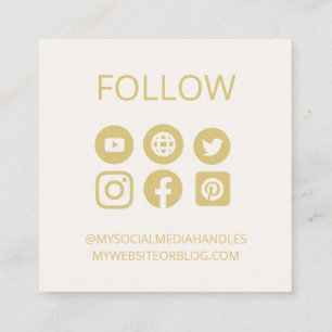 CUSTOM SOCIAL MEDIA ICONS AVATAR LOGO Business Quadratische Visitenkarte
