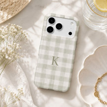 Custom Soft Sage Gingham Heirloom Monogram