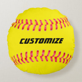 Custom Softball Pillow Rundes Kissen