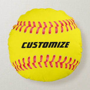 Custom Softball Pillow Rundes Kissen