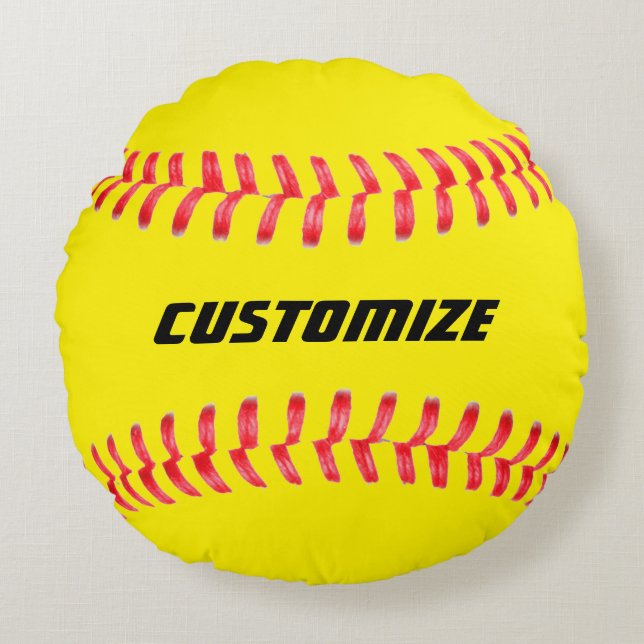 Custom Softball Pillow Rundes Kissen (Vorderseite)