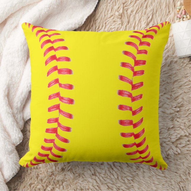 Custom Softball Throw Pillow Kissen (Decke)