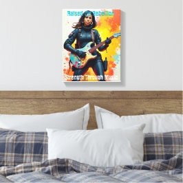 Custom Soldier Girl Gitarrist Art Inspiration Leinwanddruck