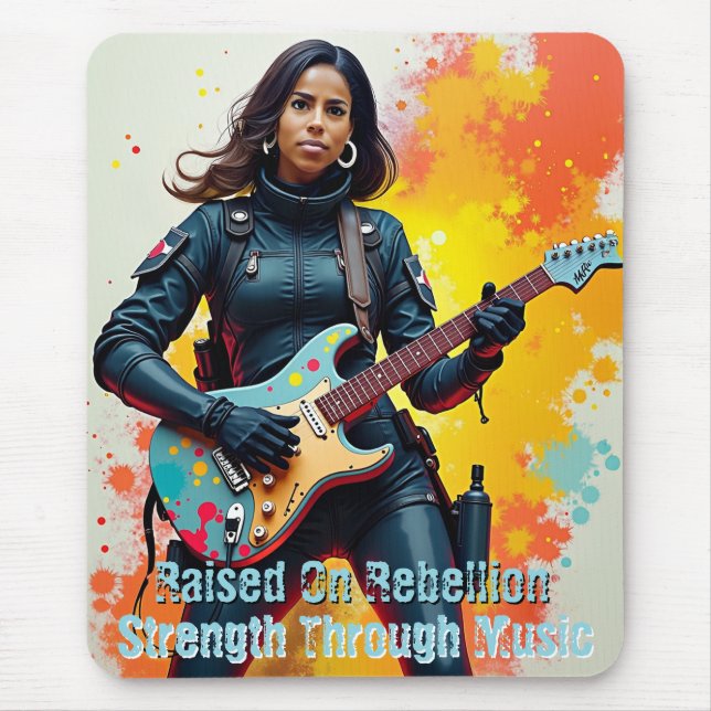 Custom Soldier Girl Gitarrist Art Inspiration Mousepad (Vorne)