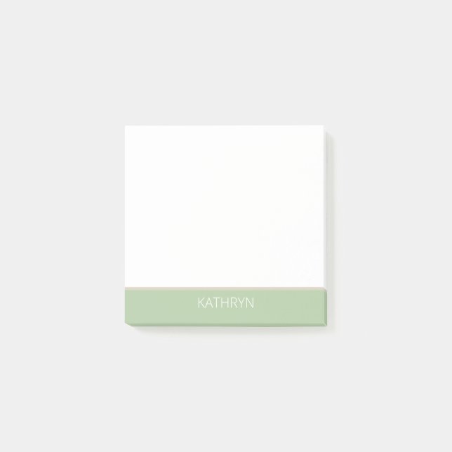 custom solid sage green natural brown line post-it klebezettel (Vorderseite)