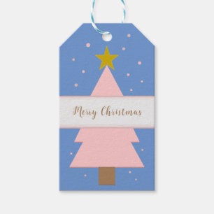Custom Solo Pink Weihnachtsbaum, Golden Star Blue Geschenkanhänger
