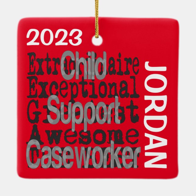 CUSTOM-Sonderbeauftragter für Kinderbetreuung Keramikornament (Rückseite)