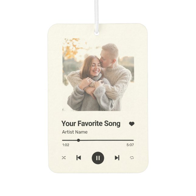 Custom Song Favorite Song One Foto Kaffee Tasse Lu Autolufterfrischer (Vorderseite)