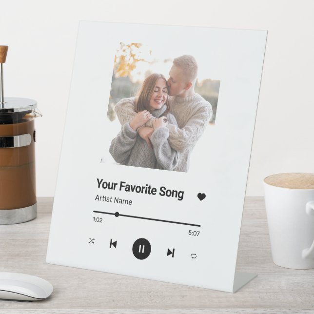 Custom Song Favorite Song One Foto Kaffee Tasse Sockelschild (In Situ)