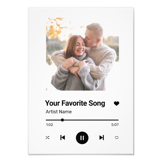Custom Song Favorite Song One Fotodruck (Vorne)
