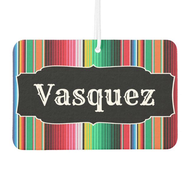 Custom Spanish Serape Mexican Blanket Personalisie Autolufterfrischer (Vorderseite)