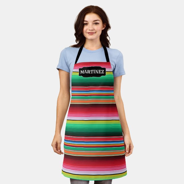 Custom Spanish Serape Mexikanischer Blanket Person Schürze (Getragen)