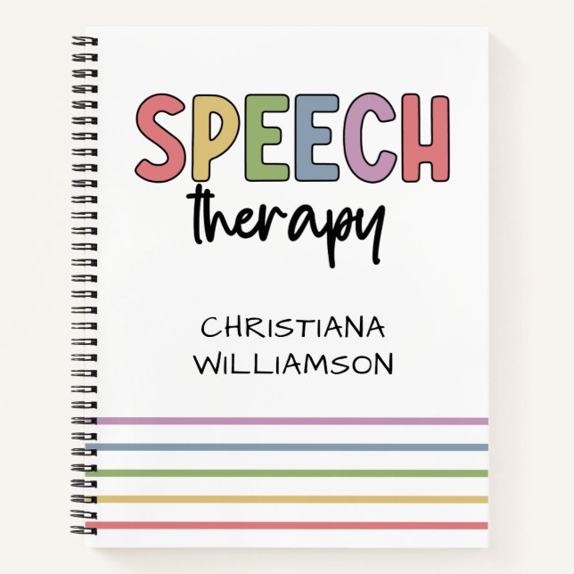 Custom Speech Therapy SLP Speech Pathologe Notizbuch (Vorderseite)