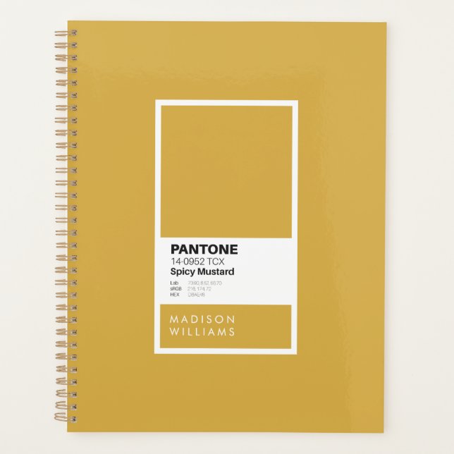 Custom Spicy Mustard Notebook | Personalisiert Planer (Vorderseite)