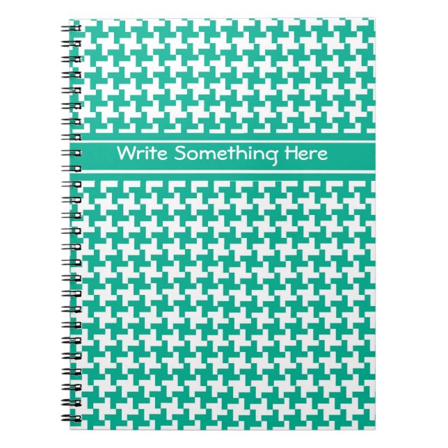 Custom Spiral Notebook, Emerald Dogzahnkahn Karo Notizblock (Vorderseite)