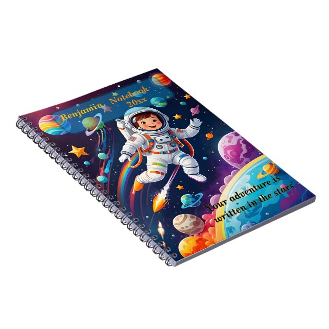Custom Spiral Notebook for Kids - Space Theme "You Notizblock (Rechte Seite)
