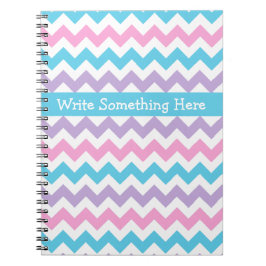 Custom Spiral Notebook, Rosa, Blau, Mauve Chevrons Notizblock