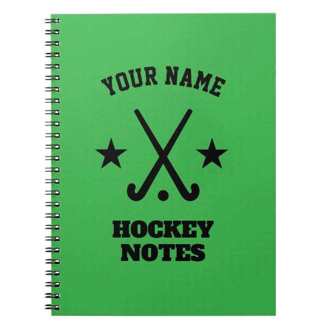 Custom Spiralplaner für Feldhockeytrainer Notizblock (Vorderseite)
