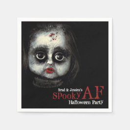 Custom Spooky AF Halloween Party  Serviette