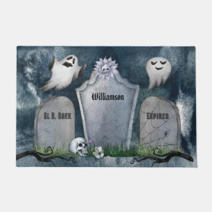 Custom Spooky Creepy Ghost Grabstein Halloween  Fußmatte