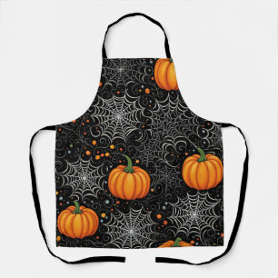 "Custom Spooky Creepy Halloween Pumpkins & Spider Schürze