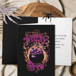 Custom Spooky Hexen Brew Vintag Happy Halloween Karte