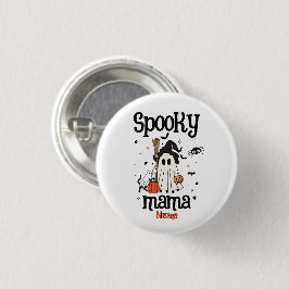 Custom Spooky Mama Halloween - Geist, Katze, Pumpk Button