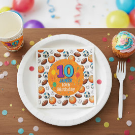 Custom Sports 10. Geburtstagsparty Napkins Serviette