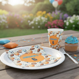 Custom Sports Balls Birthday Napkins with Name  Serviette