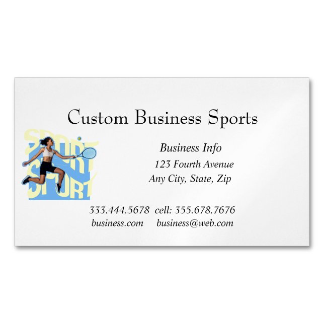 Custom Sports Basketball Fitness Trainer Tennis Magnetische Visitenkarte (Vorderseite)