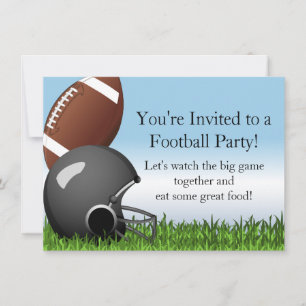 Custom Sports Party Football Game Helm/Ball Einladung