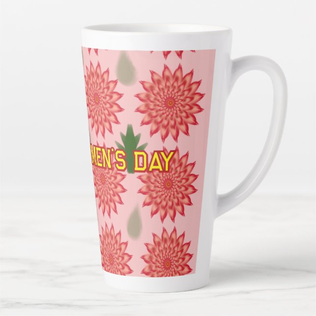 Custom Spring Flower Women's Day Pattern  Milchtasse (Rechts)