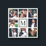 Custom Square Collage 8 Wedding Foto Monogram Leinwanddruck<br><div class="desc">Entwerfen Sie Ihre eigene Leinwand mit eigenen Hochzeitsfeiern,  Jubiläum,  Verlobung und besonderen Fotos.</div>