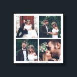 Custom Square Collage Wedding Foto & Text Leinwanddruck<br><div class="desc">Entwerfen Sie Ihre eigene Leinwand mit eigenen Hochzeitsfeiern,  Jubiläum,  Verlobung und besonderen Fotos.</div>