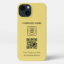 Custom Square Logo QR Code Gold iphone case