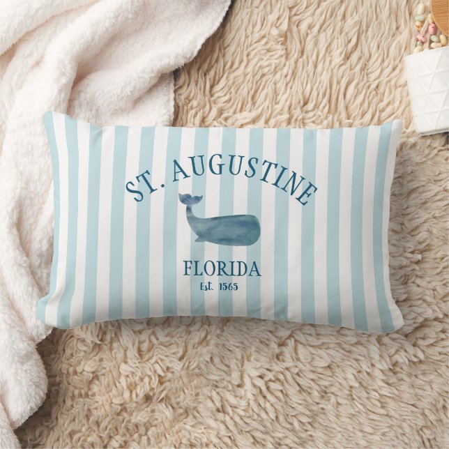 Custom St Augustine Florida Est Beach Whale Lendenkissen (Decke)