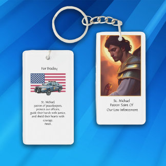 Custom St. Michael Law Enforcement Gebet Schlüsselanhänger