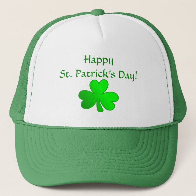 Custom St Patrick Day Casquette vert avec Shamrock (Devant)