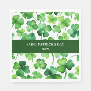 Custom St Patricks Day Green Watercolor Kleeblatt Serviette