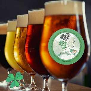 Custom ST Patrick's Day Kleeblatt Little Girl Runder Aufkleber