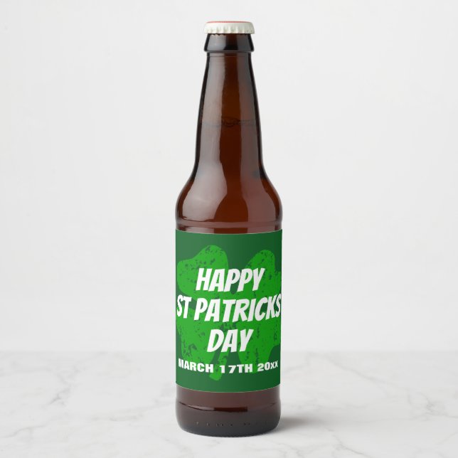 Custom St Patricks Day Party Flaschenmarken Bierflaschenetikett (Vorderseite)