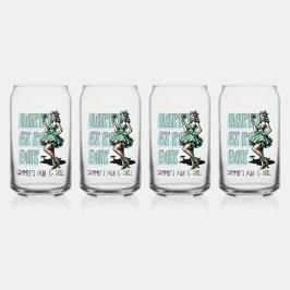 Custom St Patrick's Day Pinup Girl mit Kleeblatt Dosenglas