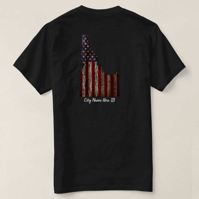 CUSTOM - STADTNAME - IDAHO PATRIOT BURNT HOLZ CLR T-Shirt (Design Rückseite)