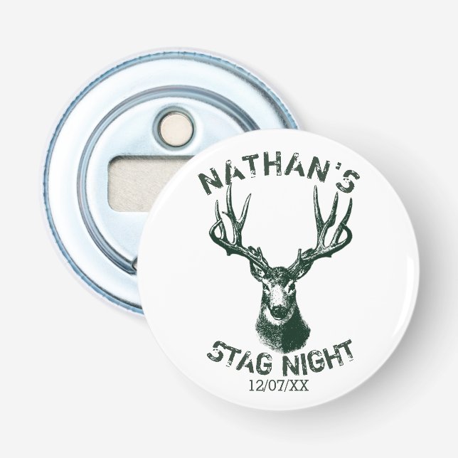 Custom Stag Night Antlers Keepake Flaschenöffner (Vorderseite)